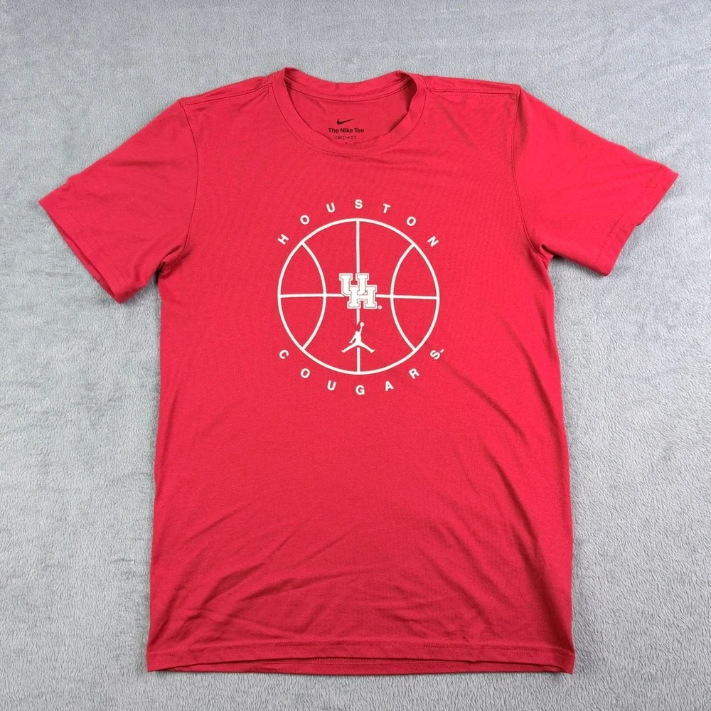 Nike Houston Cougars Basketball Dri-FIT Shirt Mens Small Red M21418 Jumpman Tee